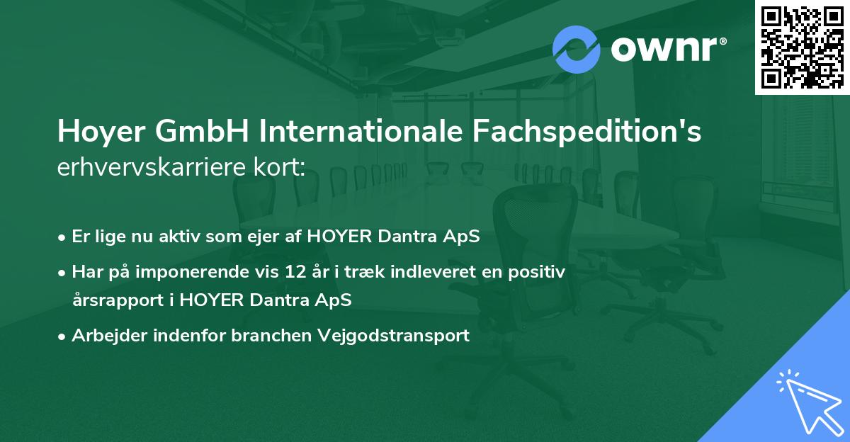Hoyer GmbH Internationale Fachspedition's erhvervskarriere kort