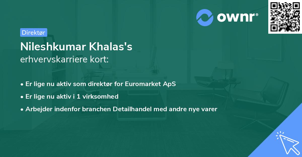 Nileshkumar Khalas's erhvervskarriere kort