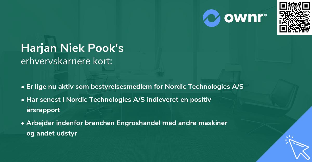 Harjan Niek Pook's erhvervskarriere kort