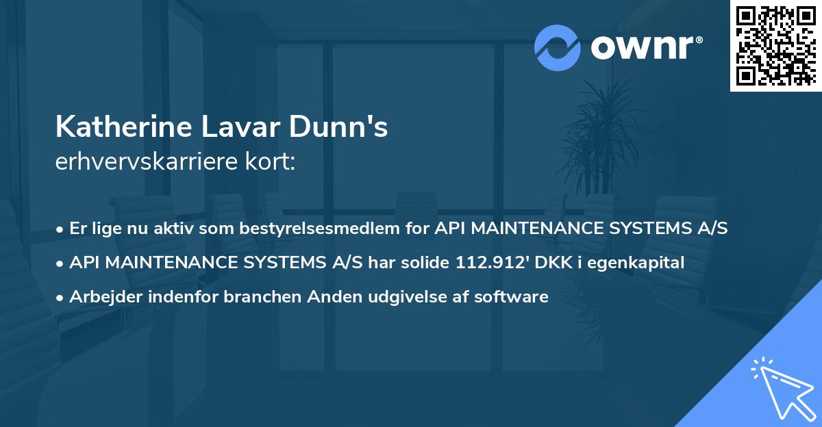Katherine Lavar Dunn's erhvervskarriere kort