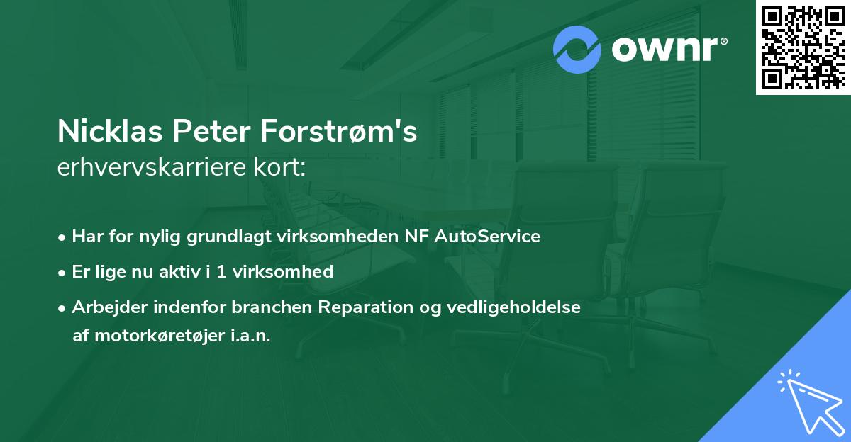 Nicklas Peter Forstrøm's erhvervskarriere kort