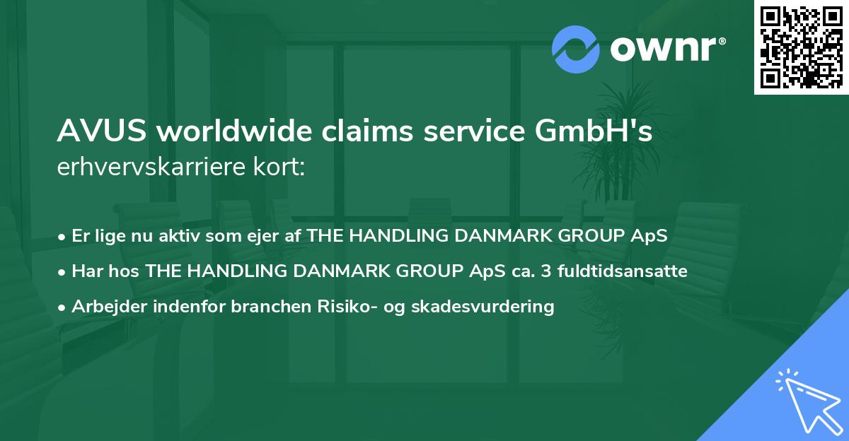 AVUS worldwide claims service GmbH's erhvervskarriere kort