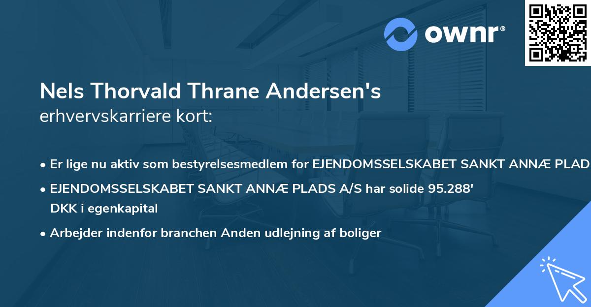 Nels Thorvald Thrane Andersen's erhvervskarriere kort