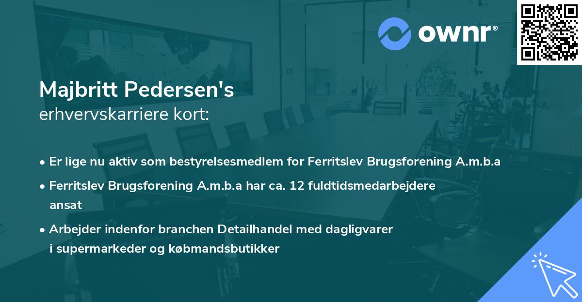Majbritt Pedersen's erhvervskarriere kort
