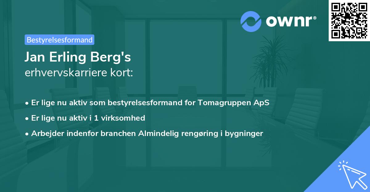 Jan Erling Berg's erhvervskarriere kort