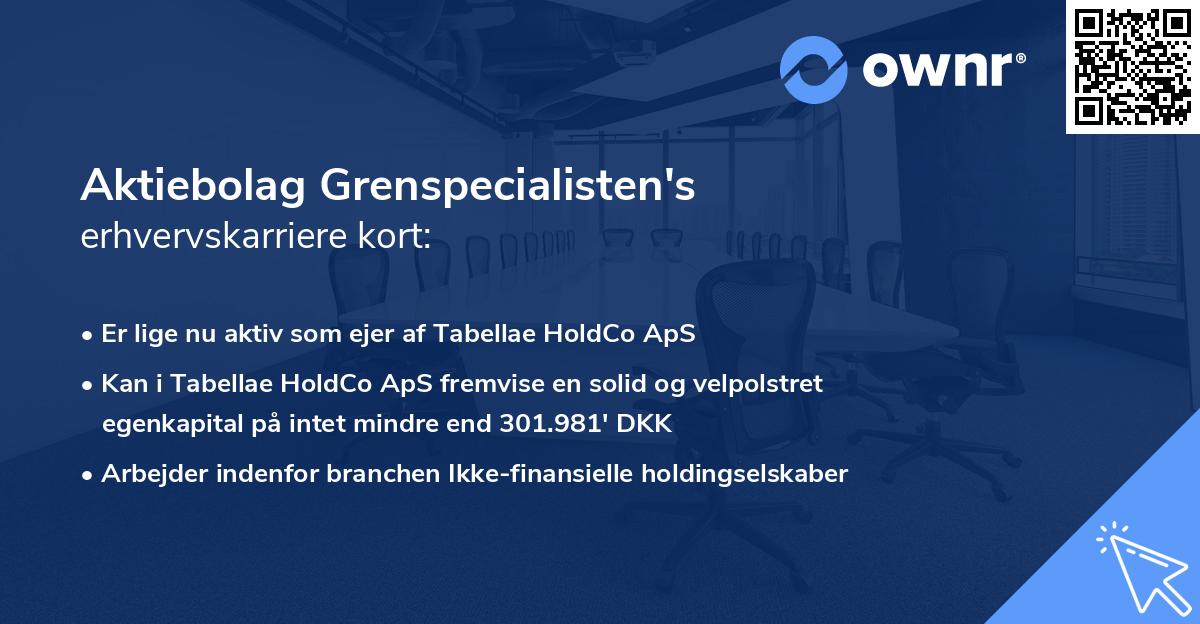 Aktiebolag Grenspecialisten's erhvervskarriere kort