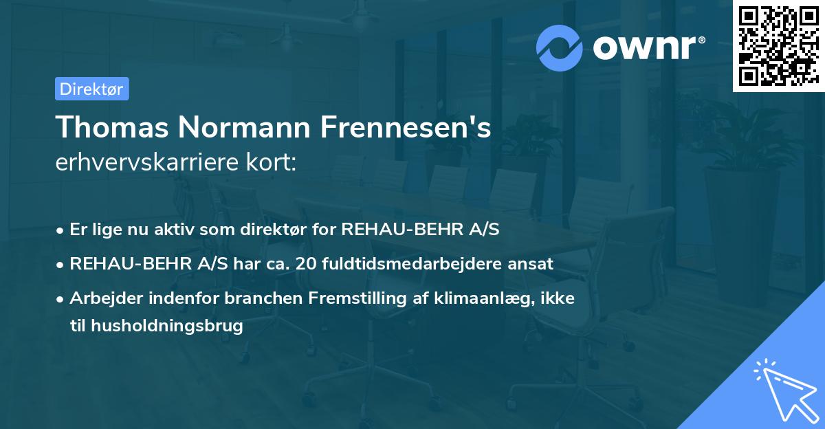 Thomas Normann Frennesen's erhvervskarriere kort