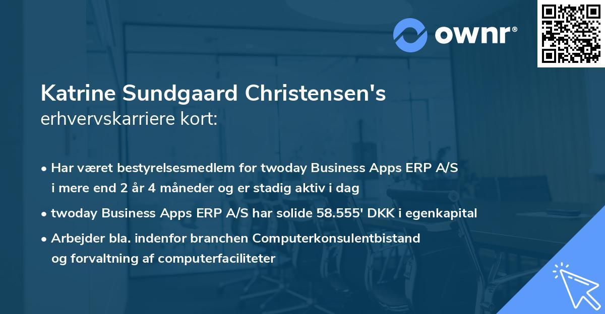 Katrine Sundgaard Christensen's erhvervskarriere kort