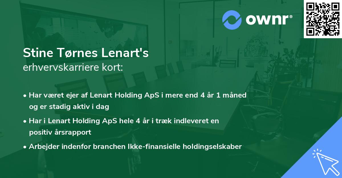 Stine Tørnes Lenart's erhvervskarriere kort