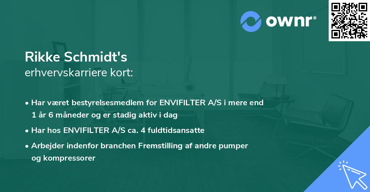 Rikke Schmidt's erhvervskarriere kort