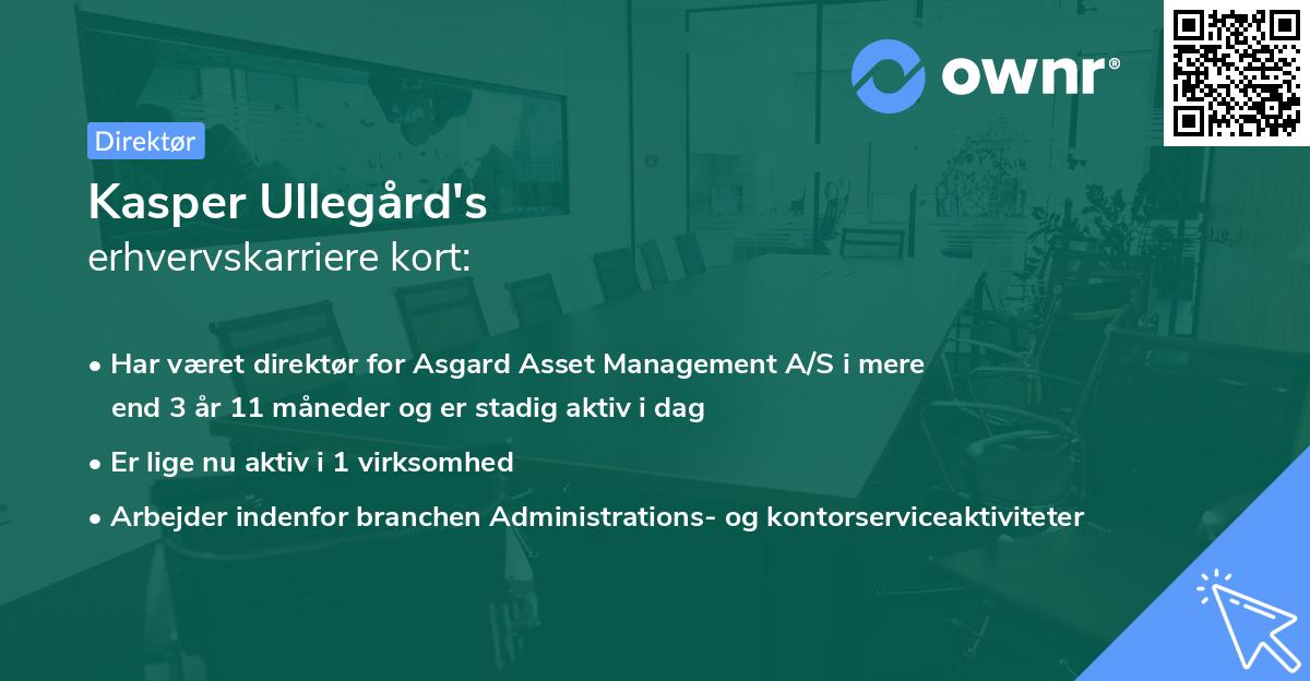 Kasper Ullegård's erhvervskarriere kort