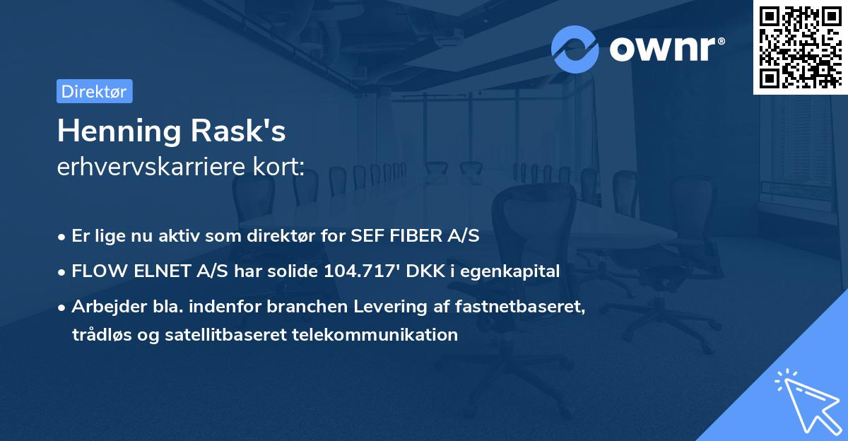 Henning Rask's erhvervskarriere kort