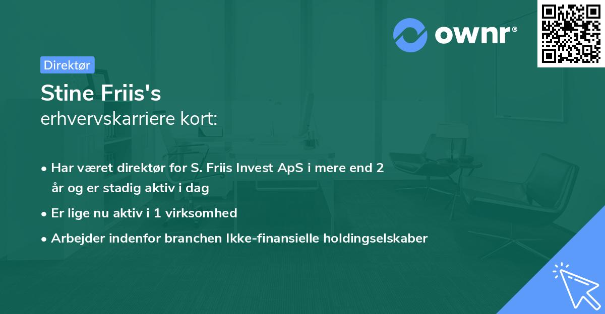Stine Friis's erhvervskarriere kort