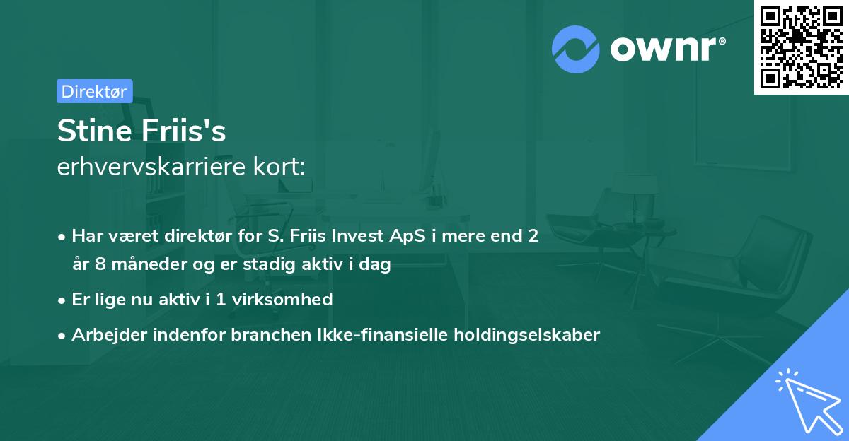 Stine Friis's erhvervskarriere kort