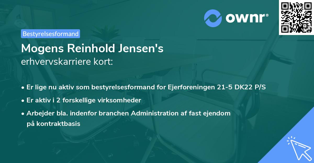 Mogens Reinhold Jensen's erhvervskarriere kort
