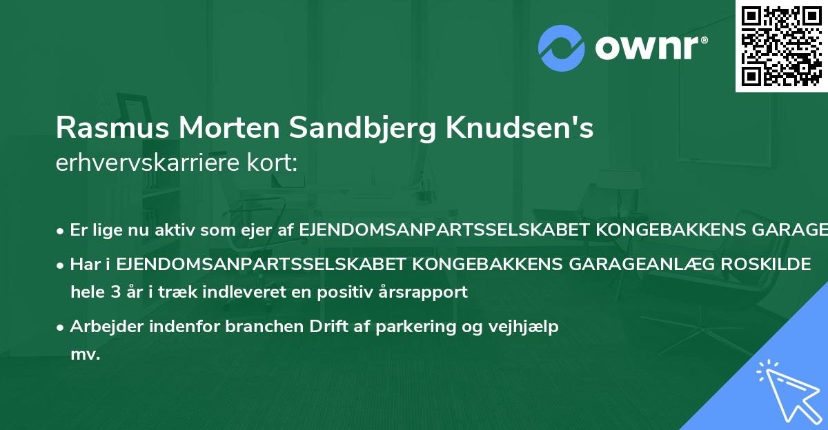 Rasmus Morten Sandbjerg Knudsen's erhvervskarriere kort