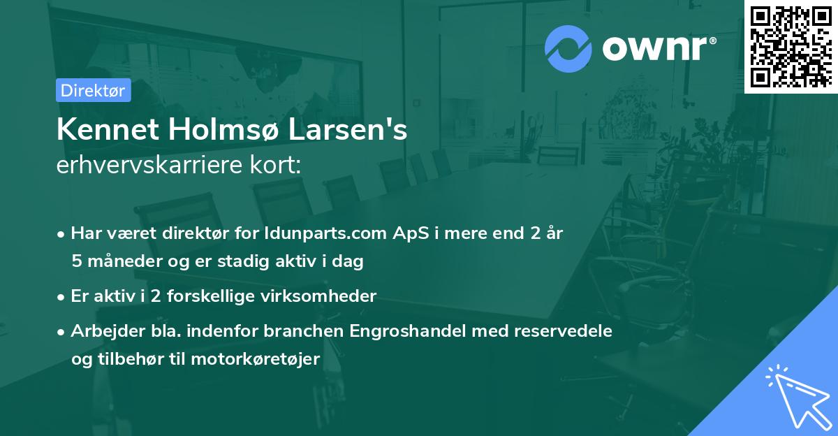Kennet Holmsø Larsen's erhvervskarriere kort