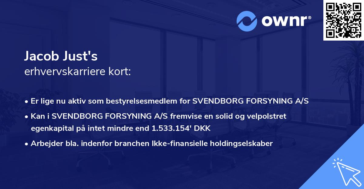 Jacob Just's erhvervskarriere kort