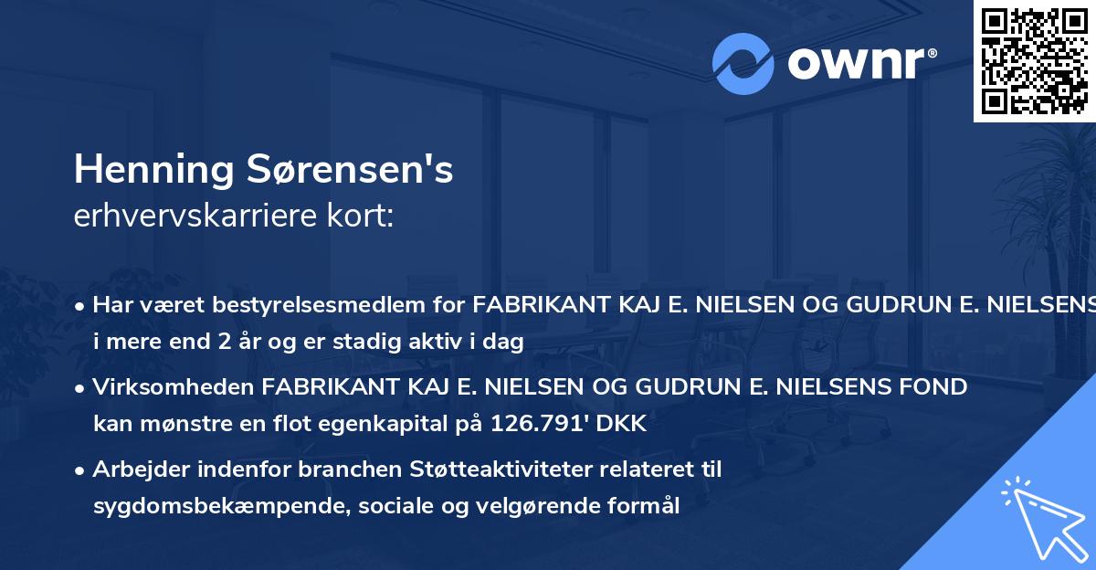 Henning Sørensen's erhvervskarriere kort