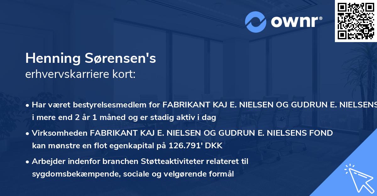 Henning Sørensen's erhvervskarriere kort