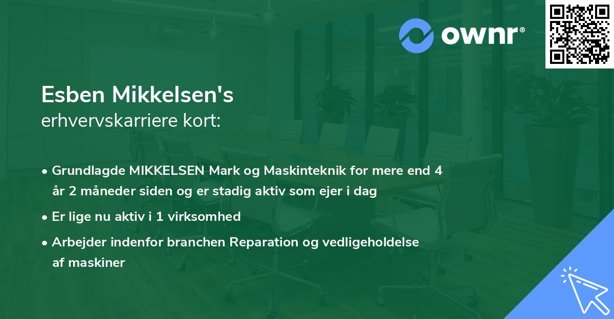 Esben Mikkelsen's erhvervskarriere kort