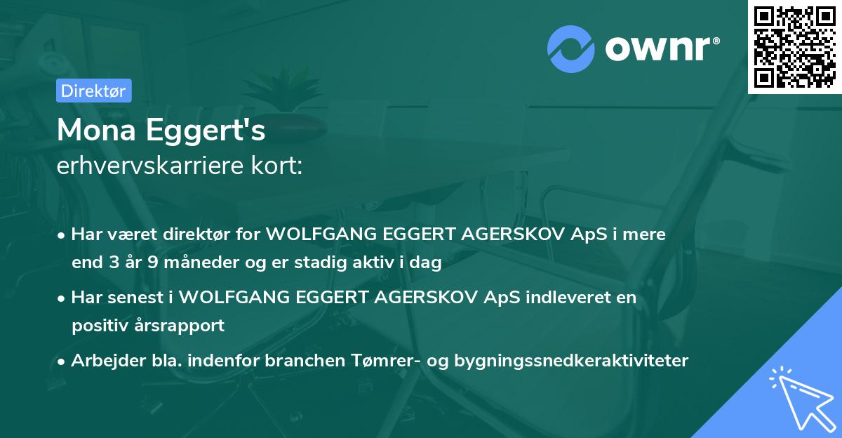 Mona Eggert's erhvervskarriere kort