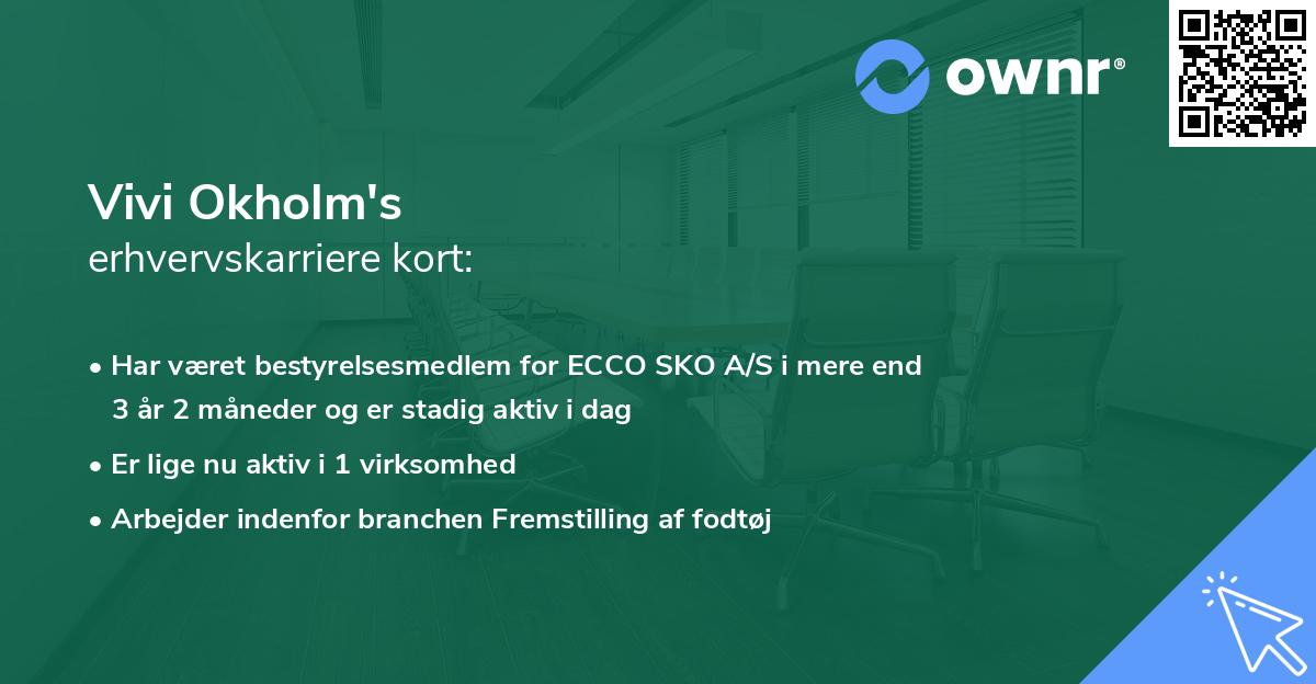 Vivi Okholm's erhvervskarriere kort