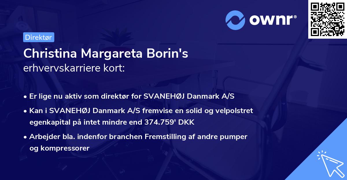 Christina Margareta Borin's erhvervskarriere kort