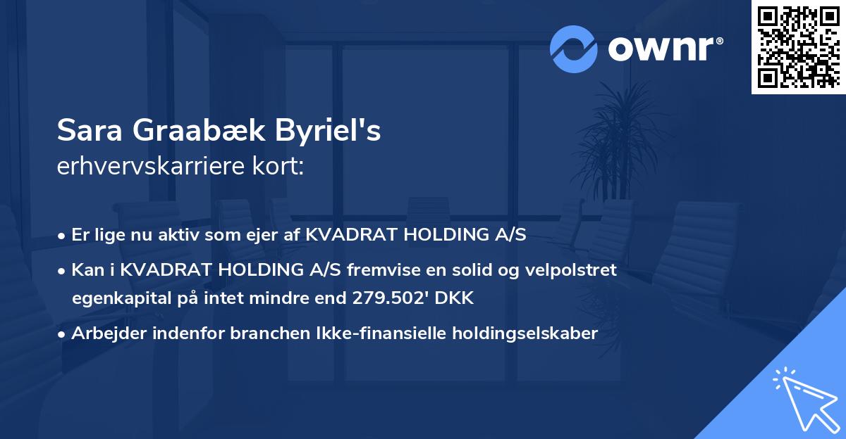 Sara Graabæk Byriel's erhvervskarriere kort