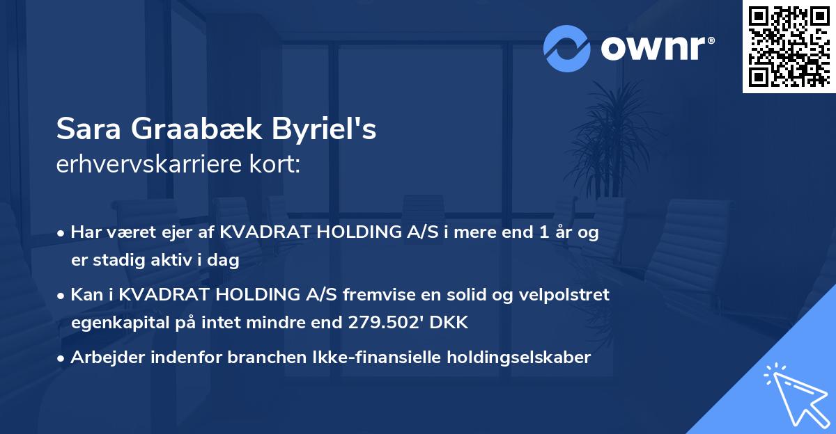 Sara Graabæk Byriel's erhvervskarriere kort