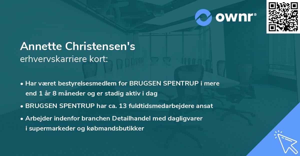 Annette Christensen's erhvervskarriere kort