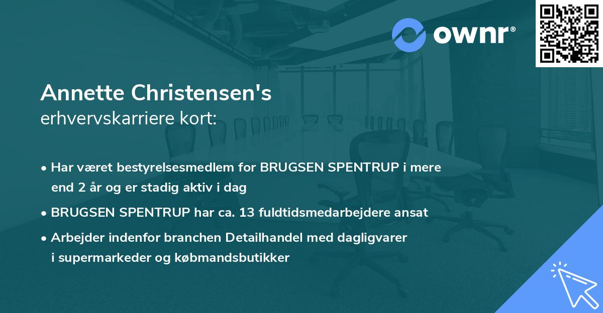 Annette Christensen's erhvervskarriere kort