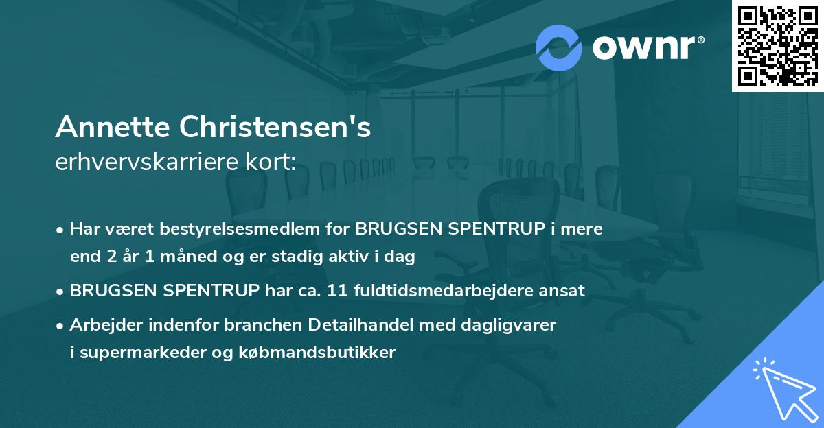 Annette Christensen's erhvervskarriere kort