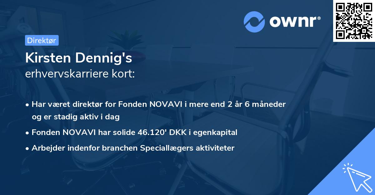 Kirsten Dennig's erhvervskarriere kort