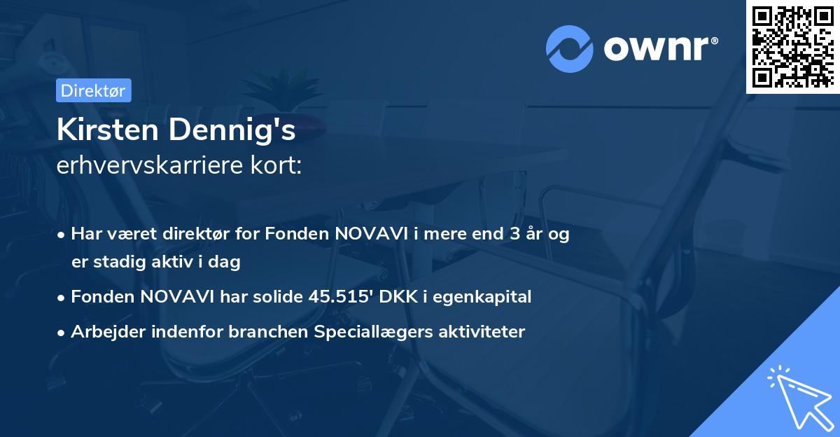 Kirsten Dennig's erhvervskarriere kort
