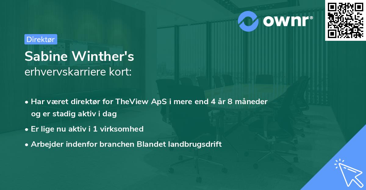 Sabine Winther's erhvervskarriere kort