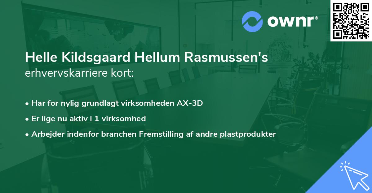 Helle Kildsgaard Hellum Rasmussen's erhvervskarriere kort