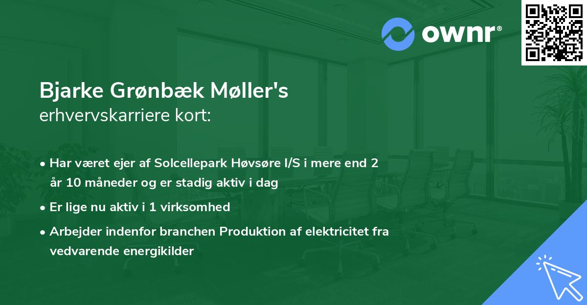 Bjarke Grønbæk Møller's erhvervskarriere kort