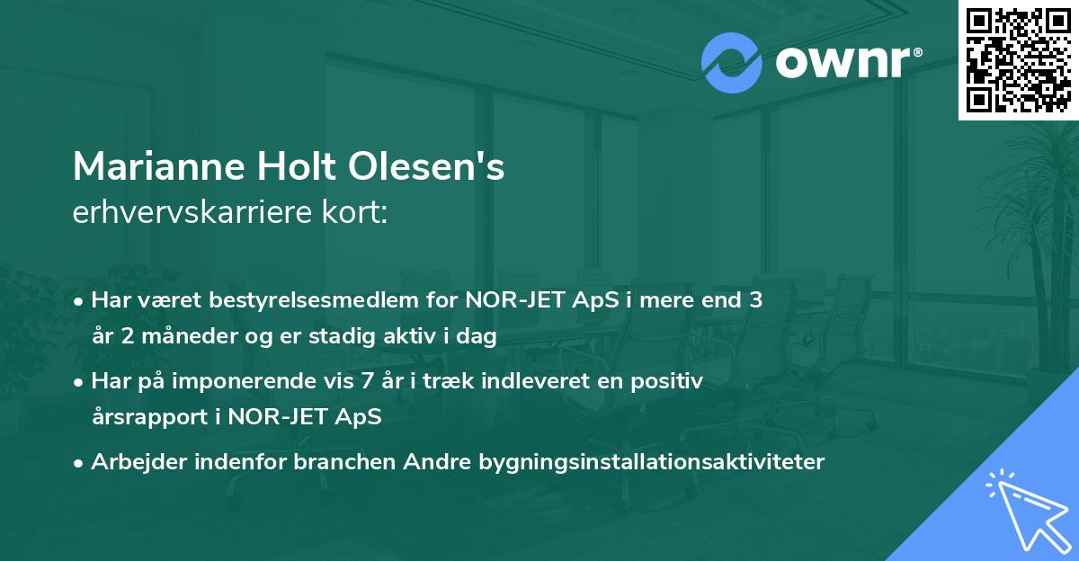 Marianne Holt Olesen's erhvervskarriere kort