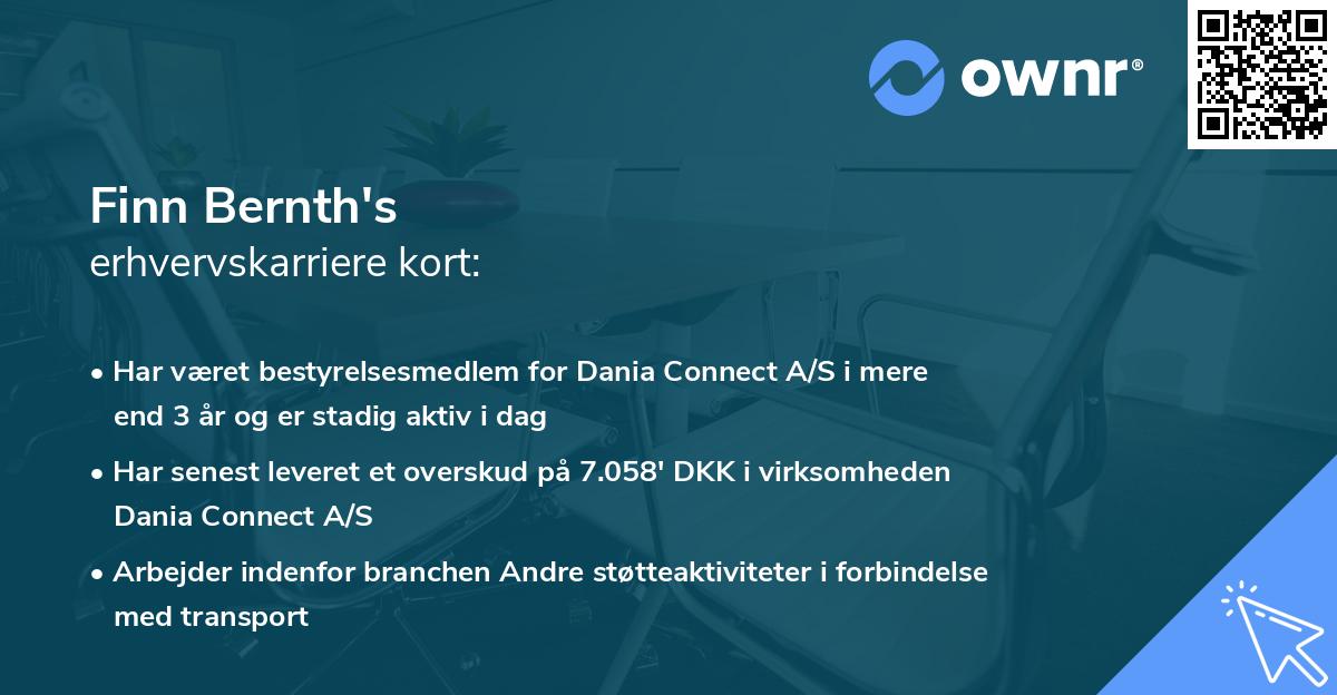 Finn Bernth's erhvervskarriere kort