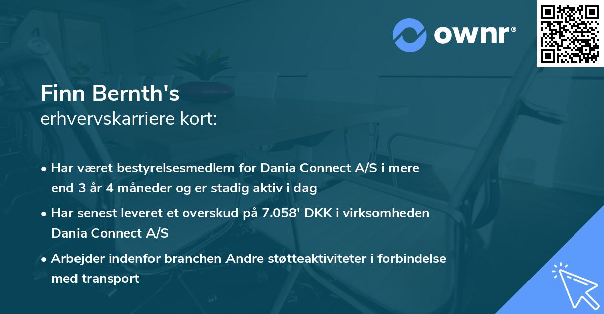 Finn Bernth's erhvervskarriere kort