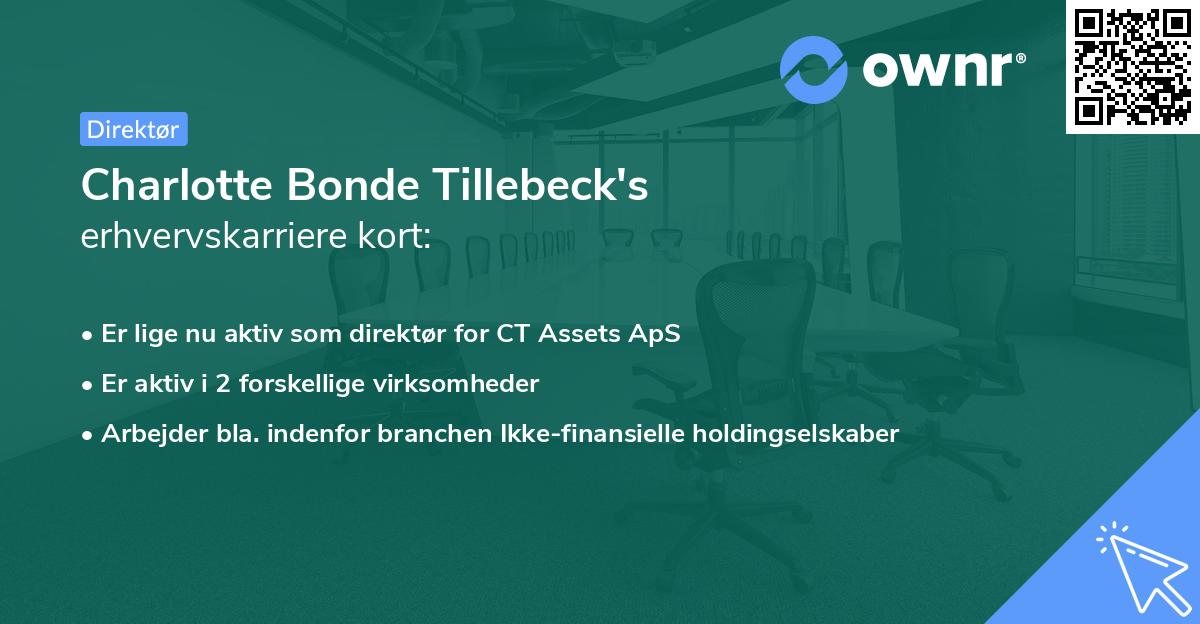 Charlotte Bonde Tillebeck's erhvervskarriere kort