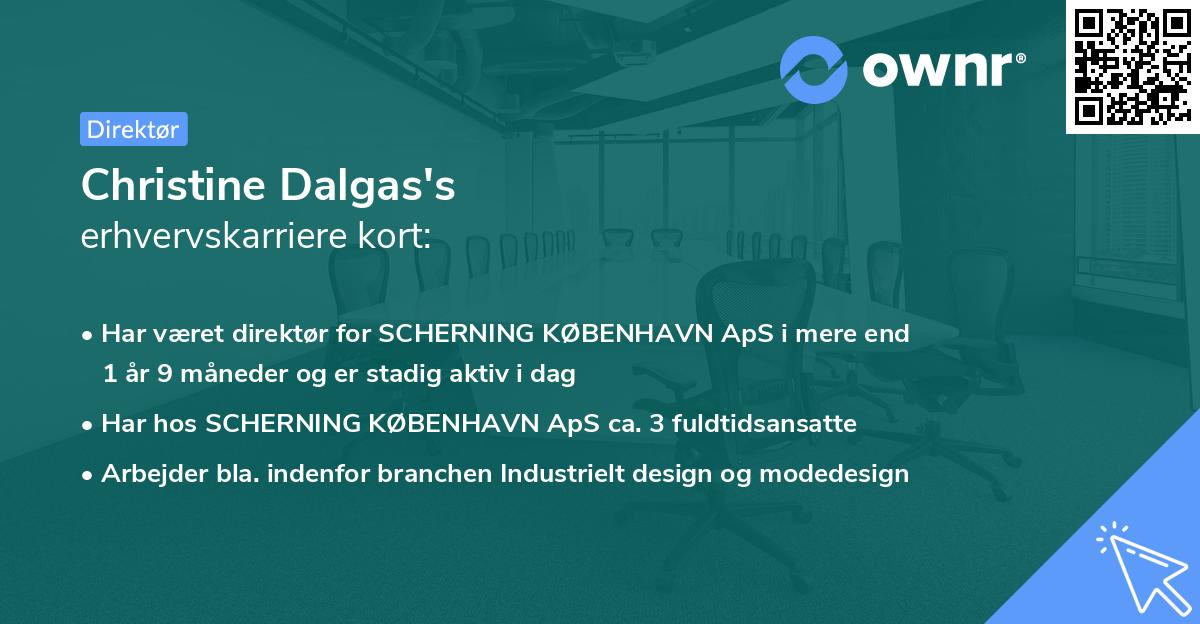 Christine Dalgas's erhvervskarriere kort