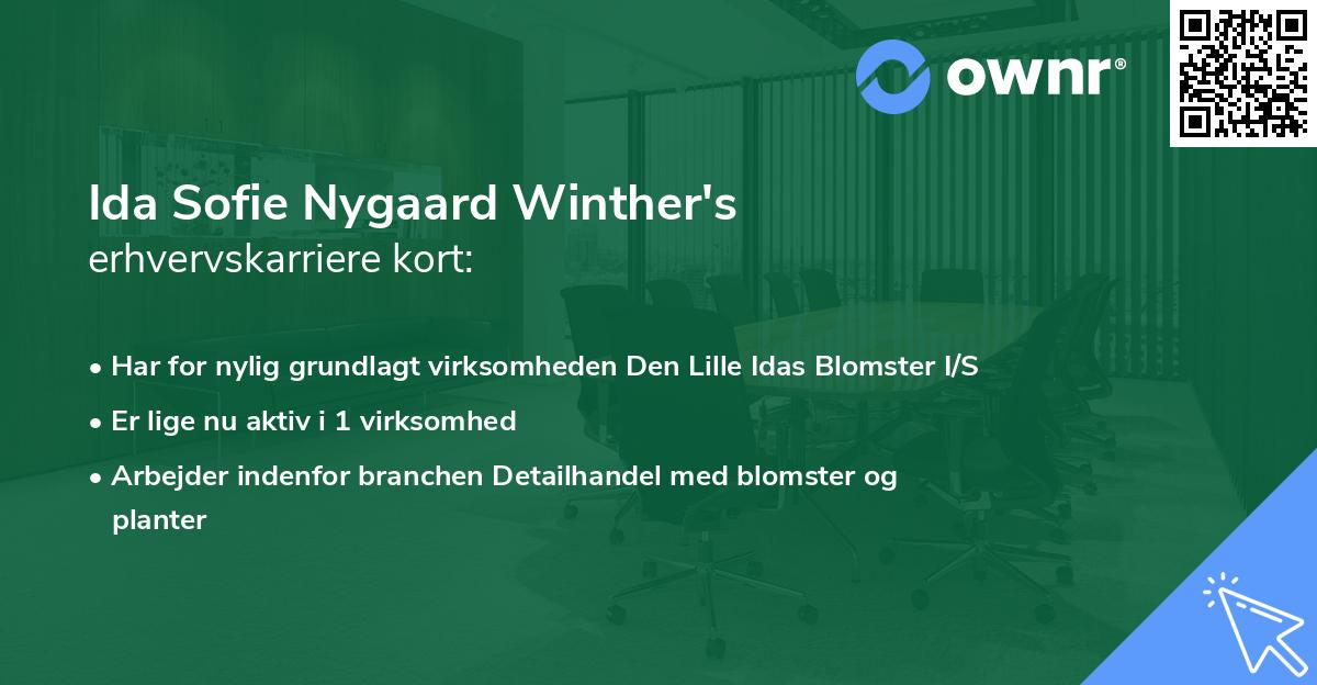 Ida Sofie Nygaard Winther's erhvervskarriere kort