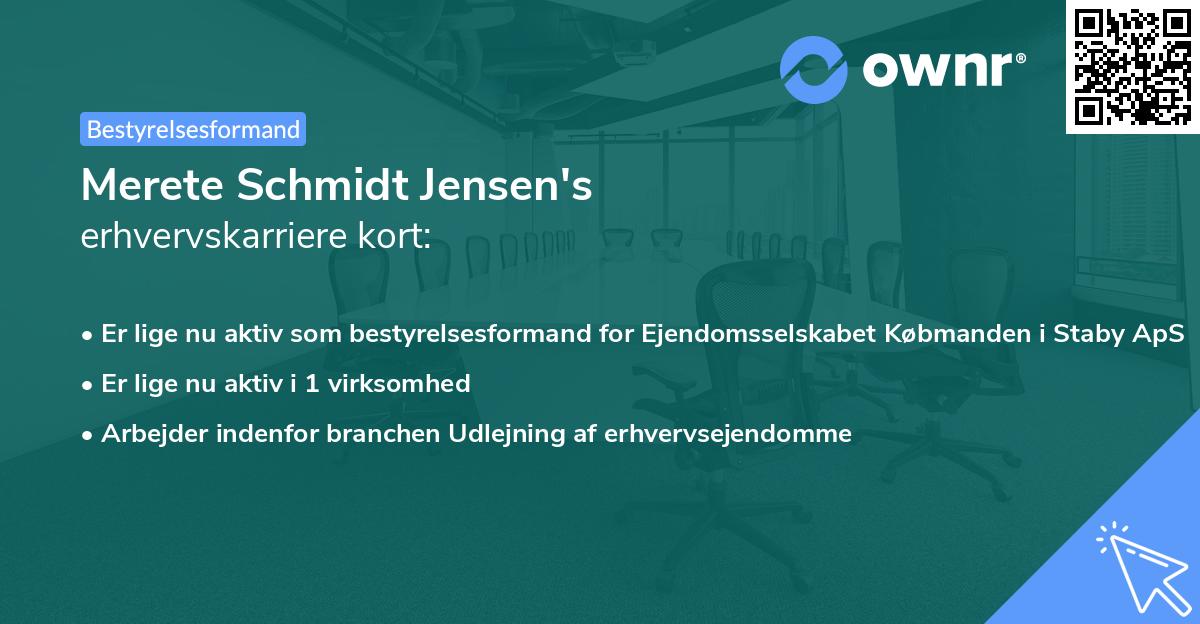 Merete Schmidt Jensen's erhvervskarriere kort