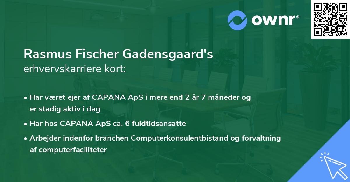 Rasmus Fischer Gadensgaard's erhvervskarriere kort