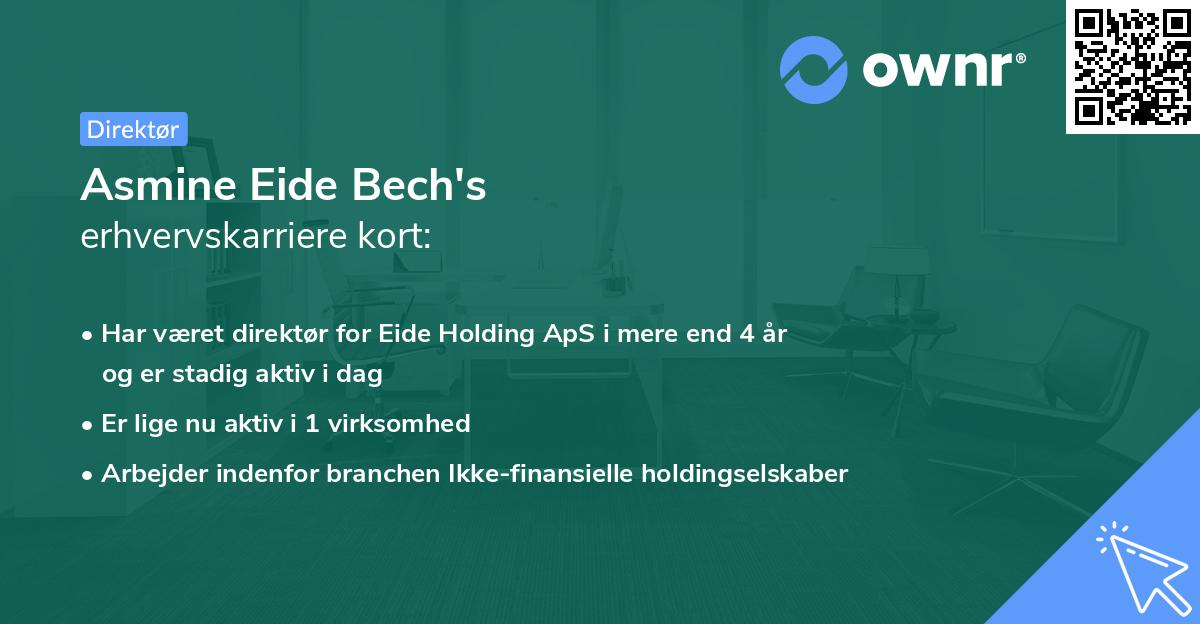 Asmine Eide Bech's erhvervskarriere kort