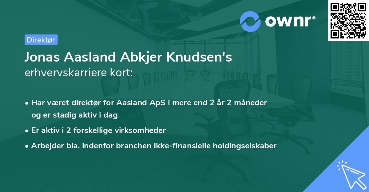 Jonas Aasland Abkjer Knudsen's erhvervskarriere kort