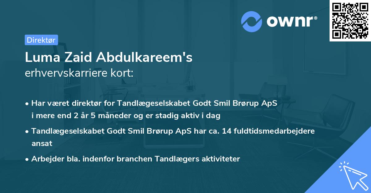Luma Zaid Abdulkareem's erhvervskarriere kort