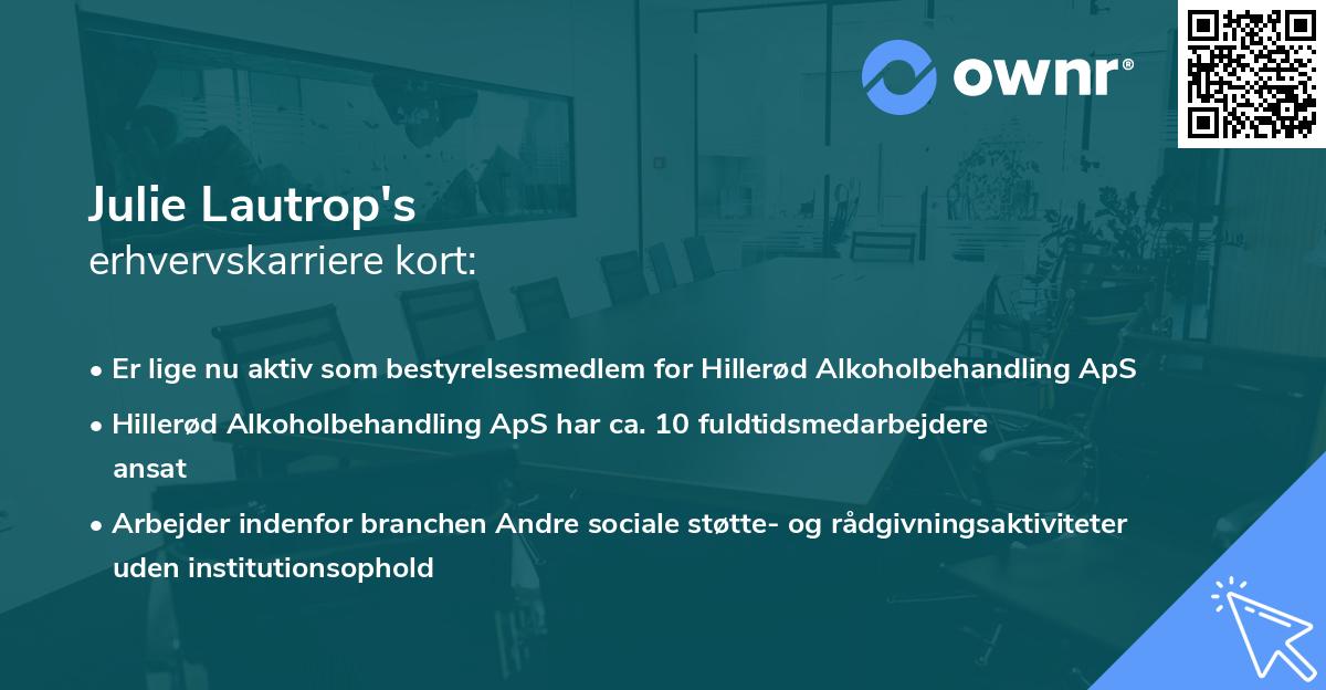 Julie Lautrop's erhvervskarriere kort